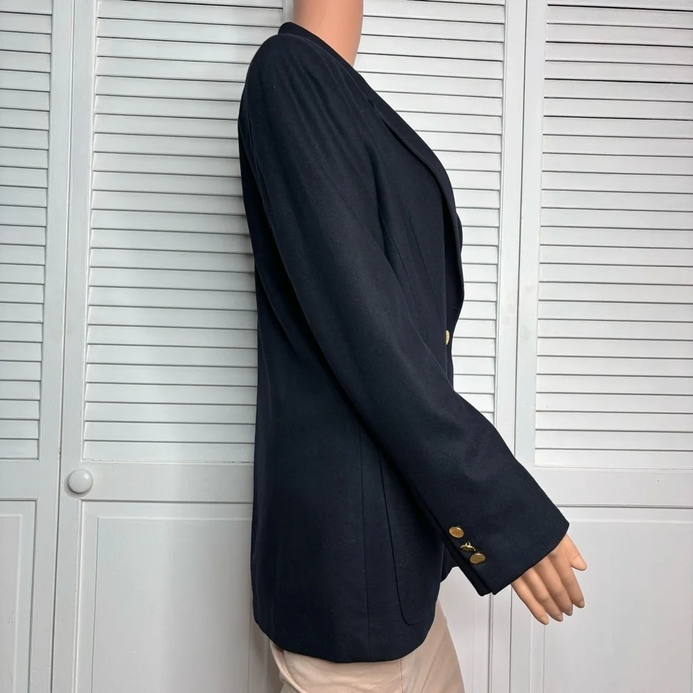 BURBERRYS Navy Blue Vintage Blazer Size 8 - Picture 4 of 9